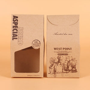 1000 pcs 9x7.5x17cm candy box cookies Bread bag windows kraft paper gift packaging box candy packaging kids Birthday party White