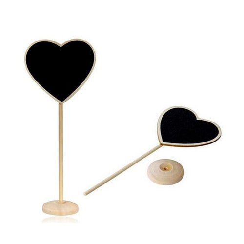 1000Pcs/lot Rectangle Heart Shaped Wood Mini Vintage Chalkboard Place Card Holder Stand for Dessert Table Wedding Decor ZA5113