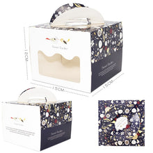 Load image into Gallery viewer, 100 set 4 inch cake box with window handle Kraft paper cheese cake box kids Birthday wedding home Party Circus soldier supply