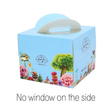 Load image into Gallery viewer, 100 set 4 inch cake box with window handle Kraft paper cheese cake box kids Birthday wedding home Party Circus soldier supply